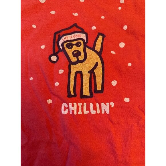 Life Is Good Crusher Tee Chillin Dog Graphic Red T-Shirt - Picture 2 of 5